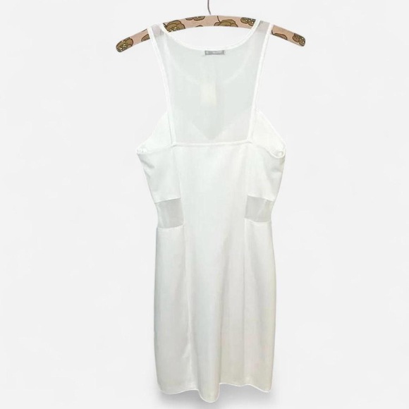 Arden B Vintage White Sheer Bodycon fitted mini dress small - Picture 3 of 8